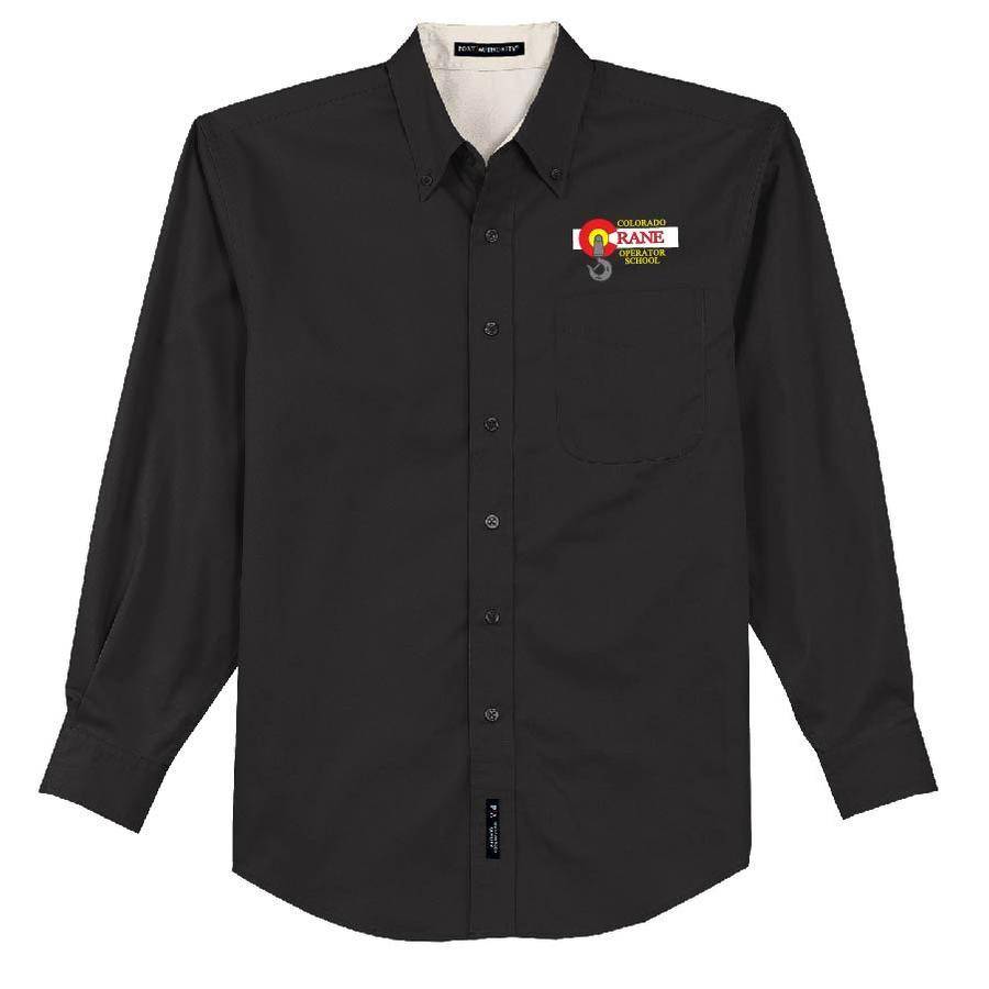 Port Authority Port Authority Long Sleeve Easy Care Shirt (Black/Lightstone)