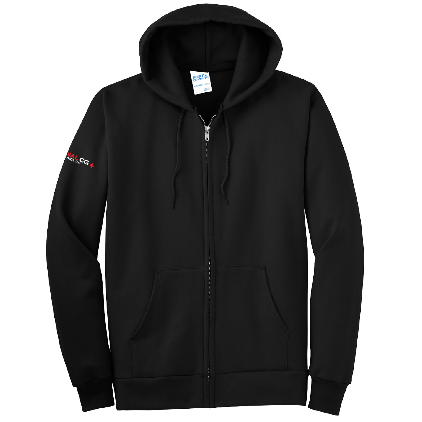 Port Authority Port & Company Essential Fleece Full-Zip Hooded Sweatshirt (Jet Black)