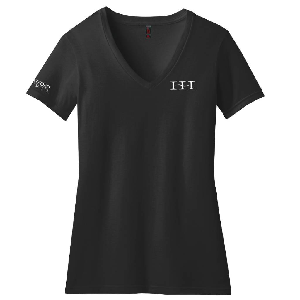 District Made District Made® Ladies Perfect Blend® V-Neck Tee (Black)