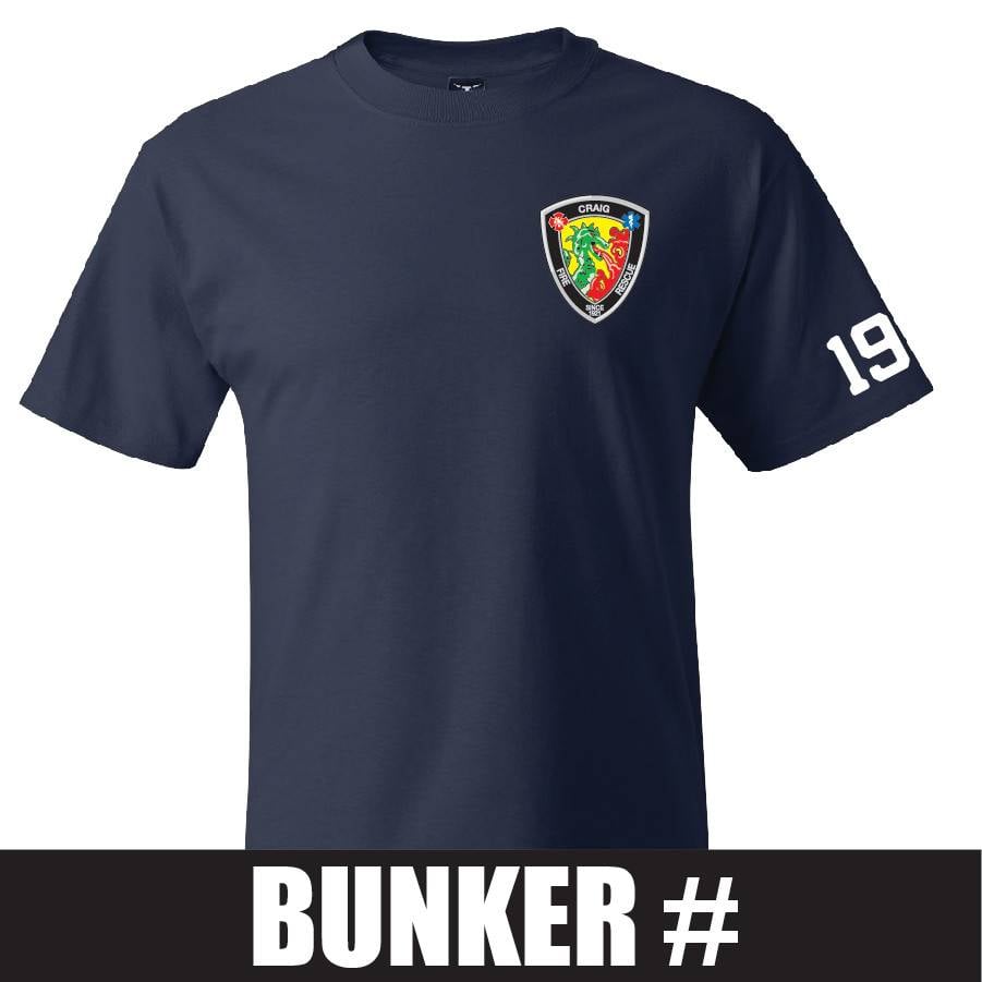 Hanes Hanes® Beefy-T® - 100% Cotton T-Shirt (Navy) Bunker Number