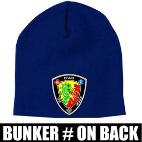 Yupoong Knit Beanie Cap  (Navy) Bunker Number