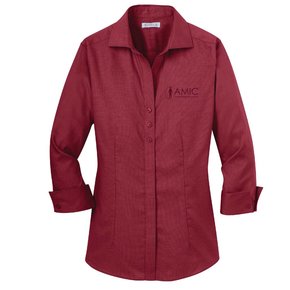 Red House Red House Ladies 3/4 Sleeve Non-Iron Shirt (Deep Red)