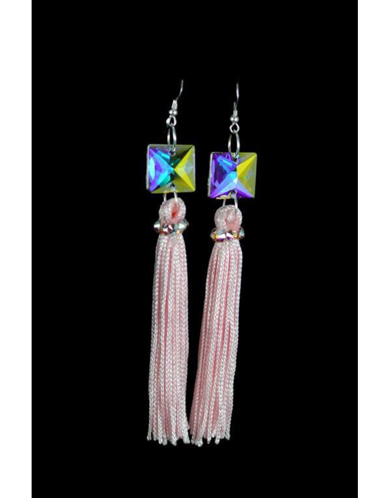 Crystal AB Light Pink Tassel