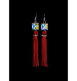 Crystal AB Red Tassel