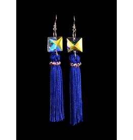 Crystal AB Blue Tassel