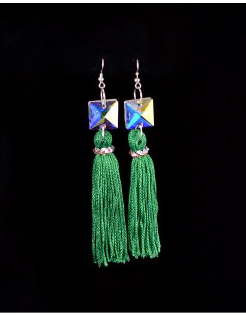 Crystal AB Peridot Tassel