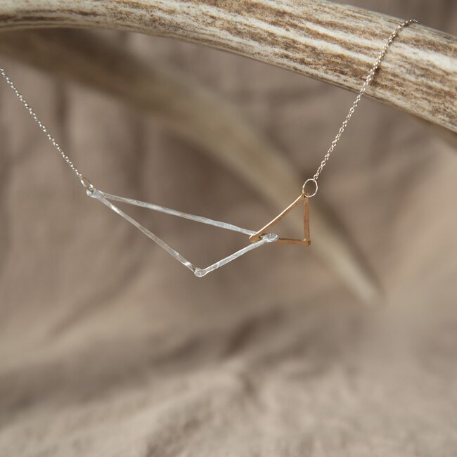 Lonewolf Collective Oblique Necklace 14K Gold Fill & Silver
