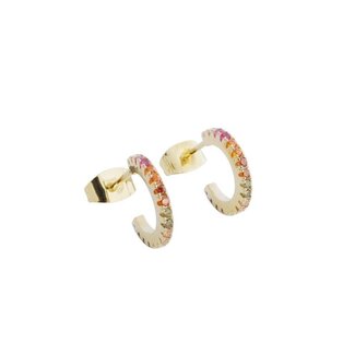 Honeycat Jewelry RAINBOW CRYSTAL HUGGIE HOOPS Earrings