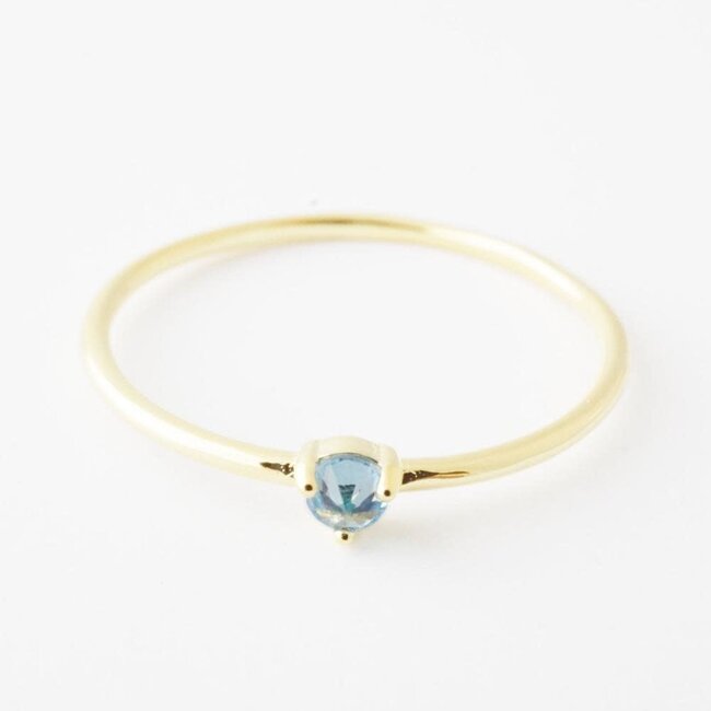 Point Solitaire Ring AQUAMARINE