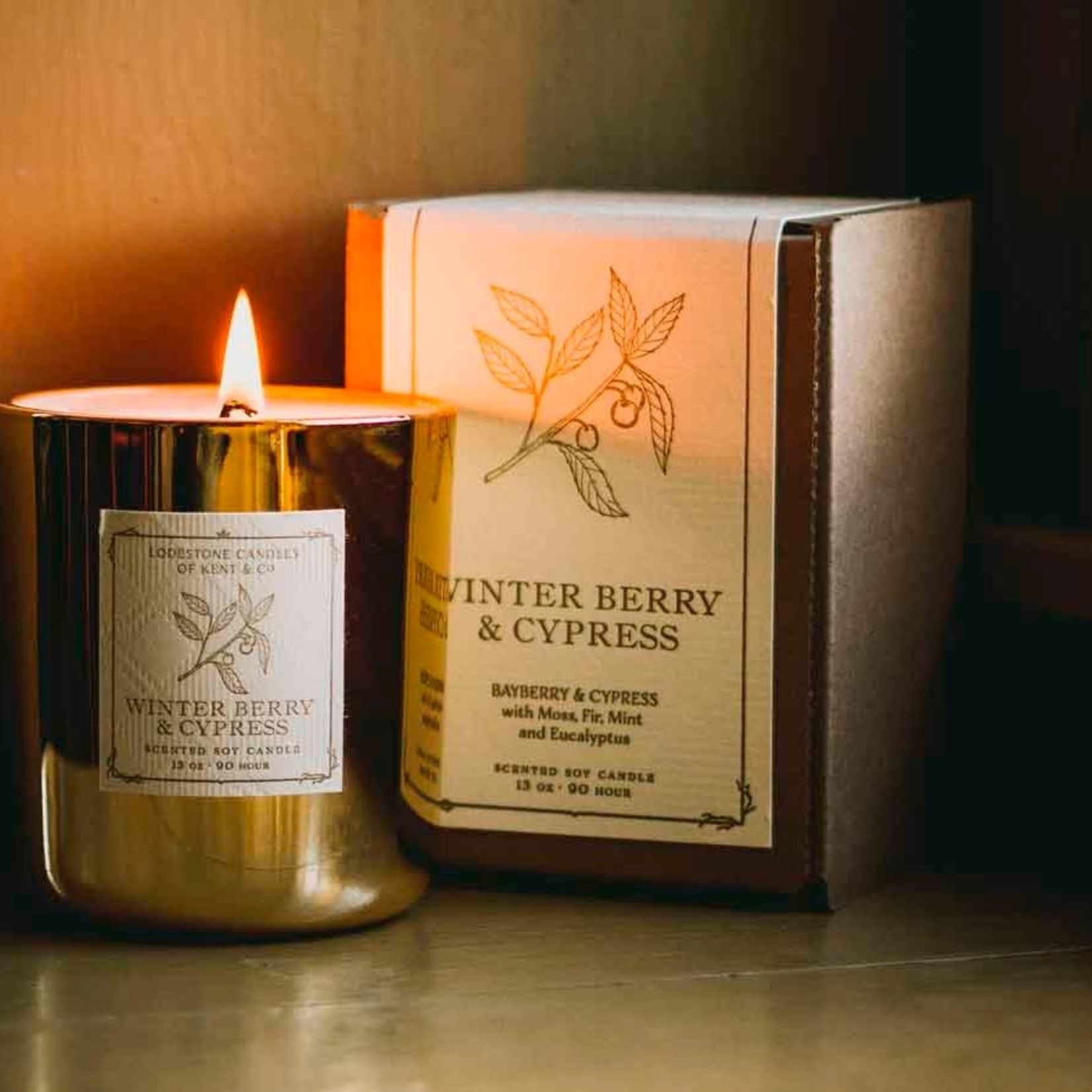 Lodestone Gold Candle Winter Berry & Cypress