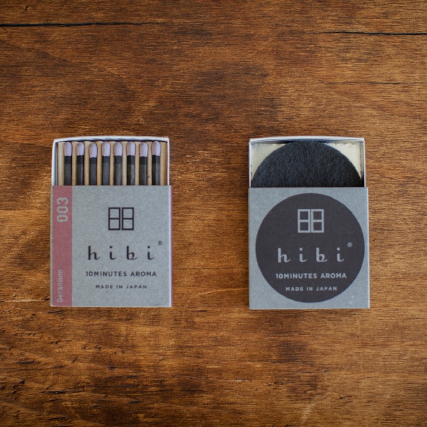 Hibi Geranium Box of 8 Incense Matches Woods Grove