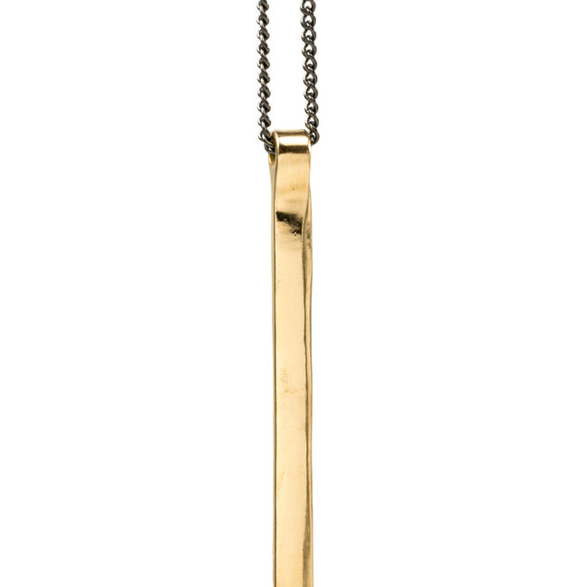 Mana Made Vertical Brass Bar Necklace