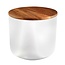 Be Home  Stoneware & Acacia Container Large White