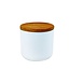 Be Home  Stoneware & Acacia Container Small White