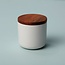 Be Home Be Home  Stoneware & Acacia Container Small White