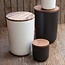 Be Home  Stoneware & Acacia Container Medium White