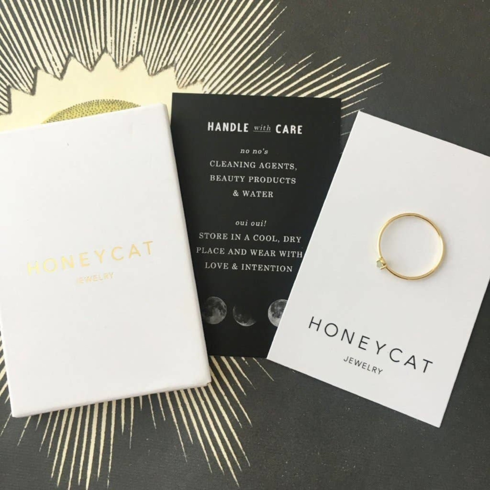 Honeycat Jewelry Honeycat Point Solitaire Ring JADE Gold