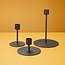 Be Home Black Taper Candle Holder Short