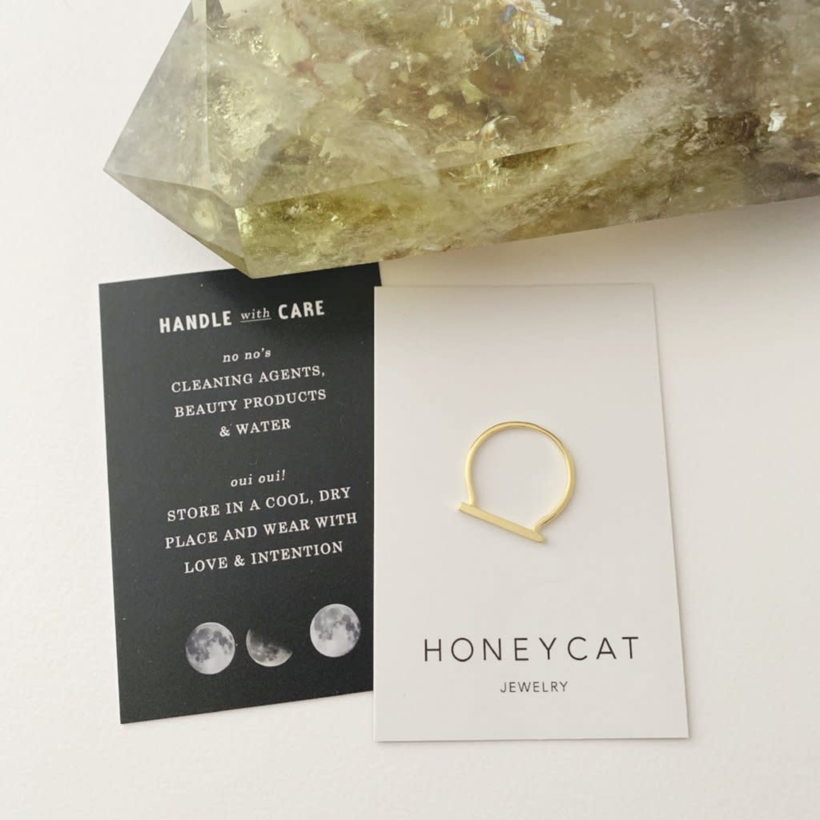 Honeycat Jewelry Honeycat Long Bar Ring Gold