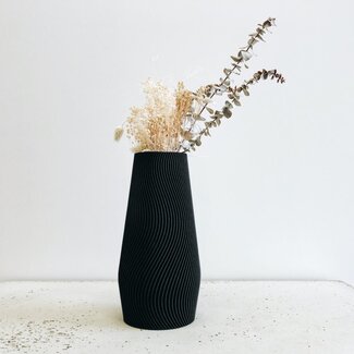 Minimum Design Minimum Design Wave Vase Black 20cm