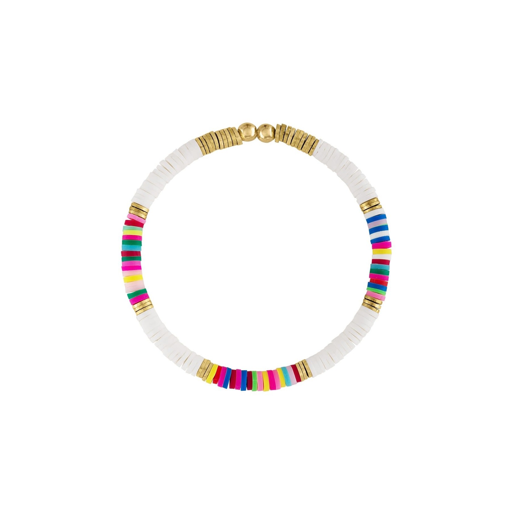 Olivia Le Olivia Le Rainbow Seychelles Bead Bracelet 6.5"