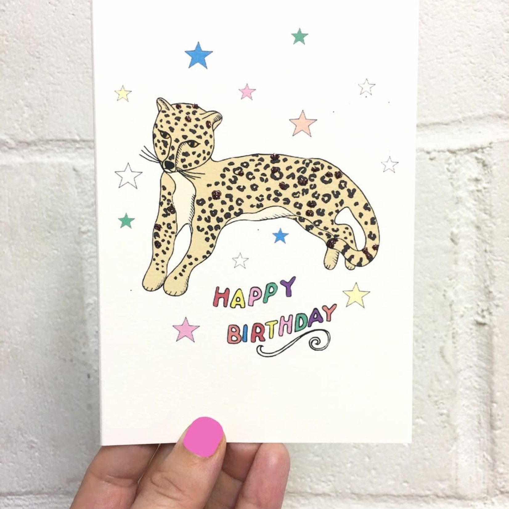 Rosie Wonders Stars Birthday Reclining Leopard
