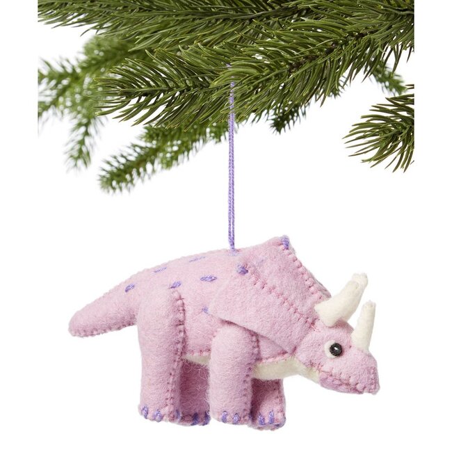 Triceratops Purple Ornament