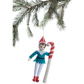 Silk Road Bazaar Elf Candycane Ornament