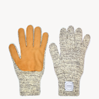 Upstate Stock Upstate Stock Wool Full Finger Gloves Oatmeal/Natural Deerskin