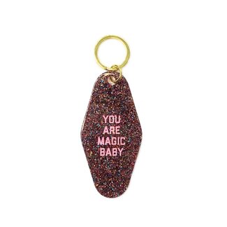 Golden Gems Keychain You Are Magic Baby Glitter