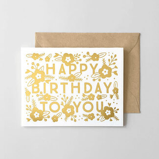 Hello Paper Co. Birthday Gold Florals