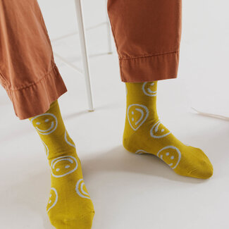 Baggu Baggu Crew Socks Ochre Happy