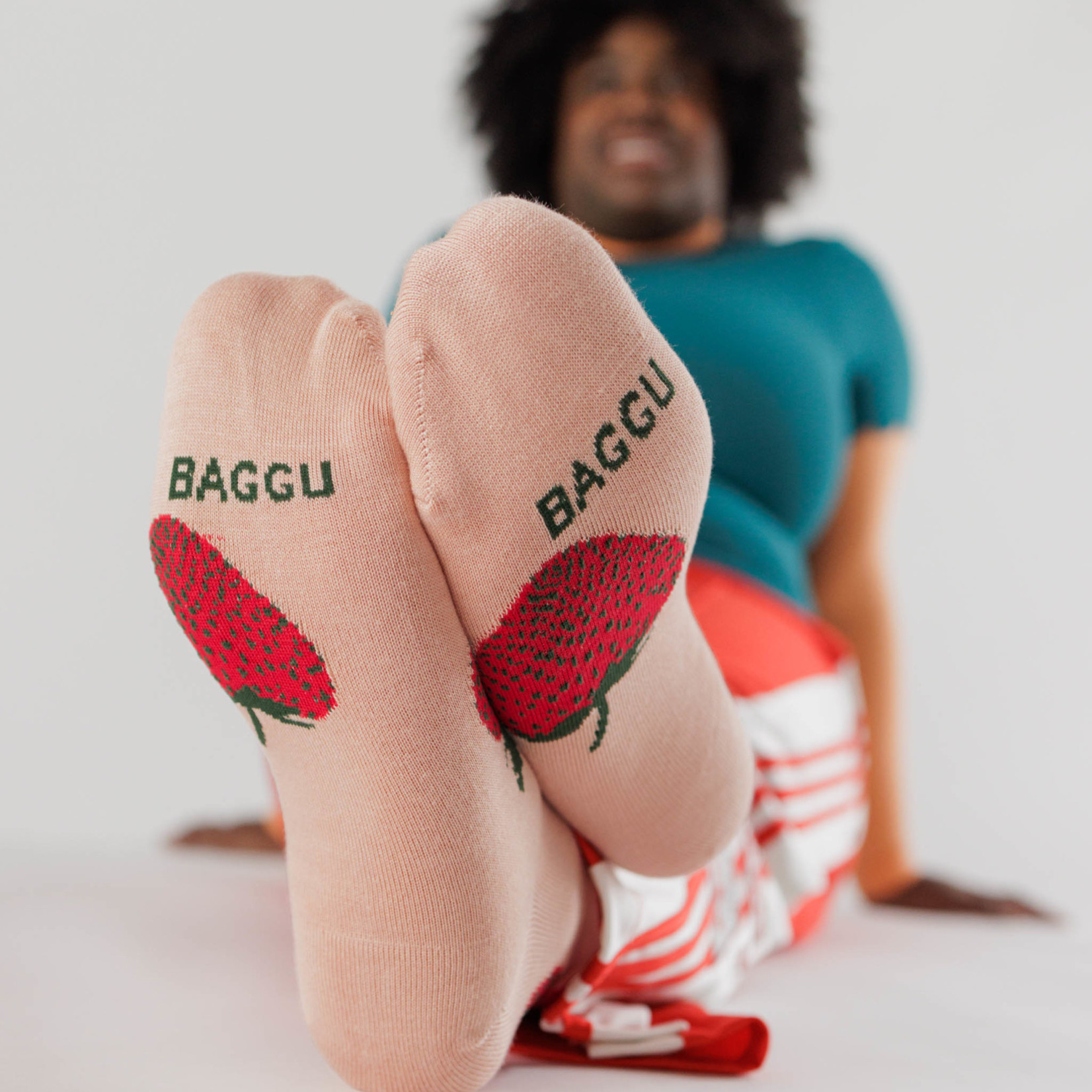 Baggu Baggu Crew Socks Strawberry