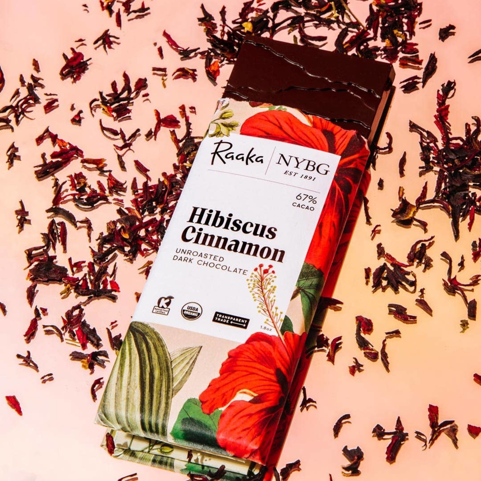 Raaka Raaka Chocolate Bar 67% Hibiscus Cinnamon Chocolate - Limited Batch
