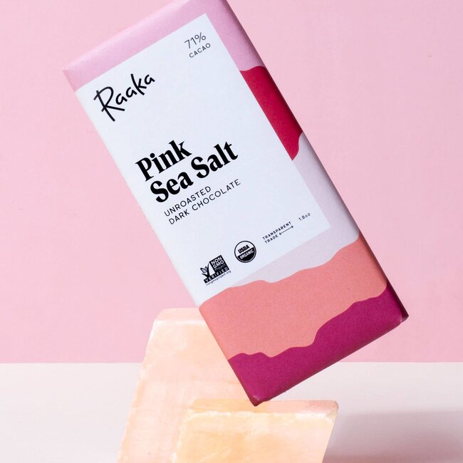 Raaka Pink Sea Salt Chocolate Bar 71% Cacao