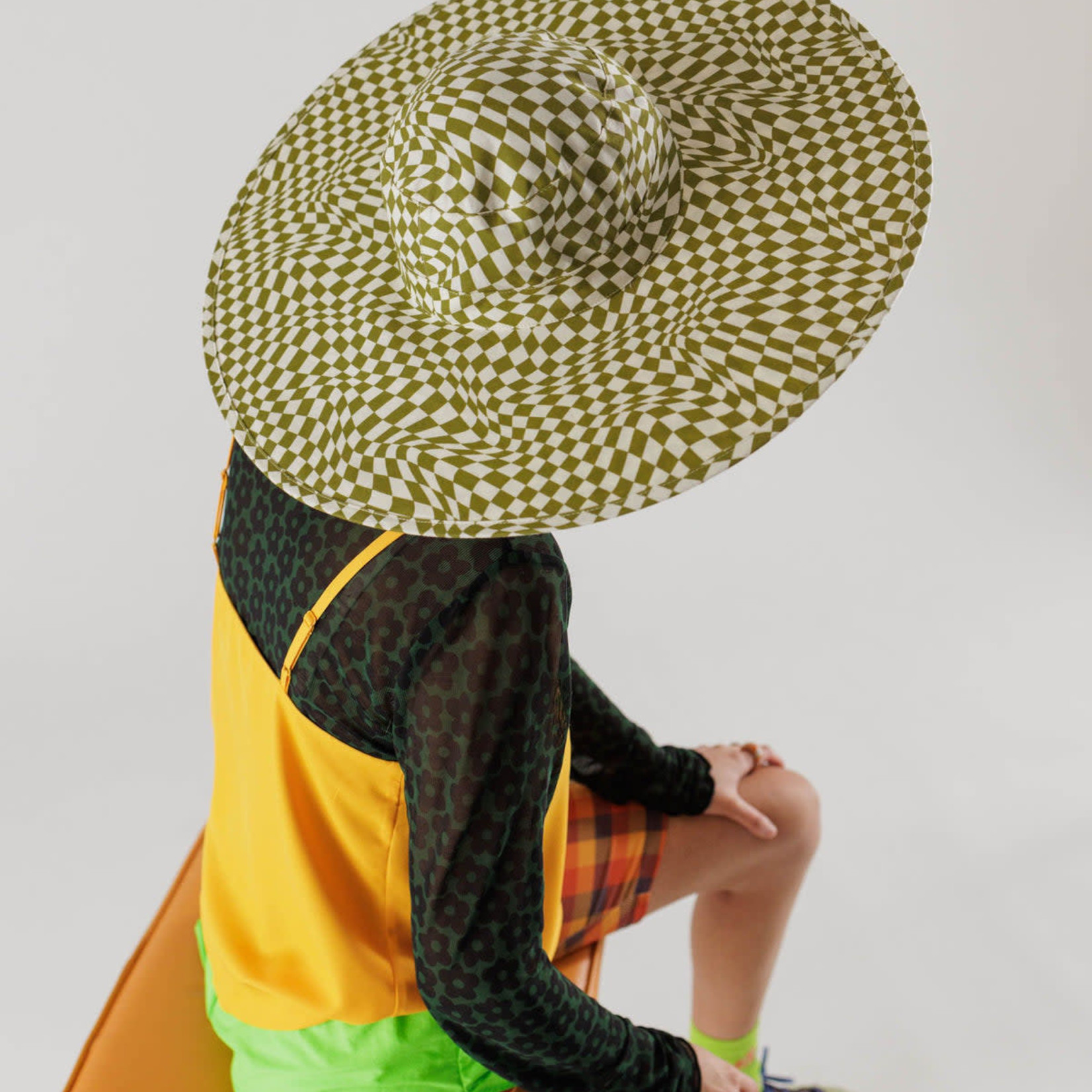 Baggu Baggu Packable Sun Hat Moss Trippy Checker
