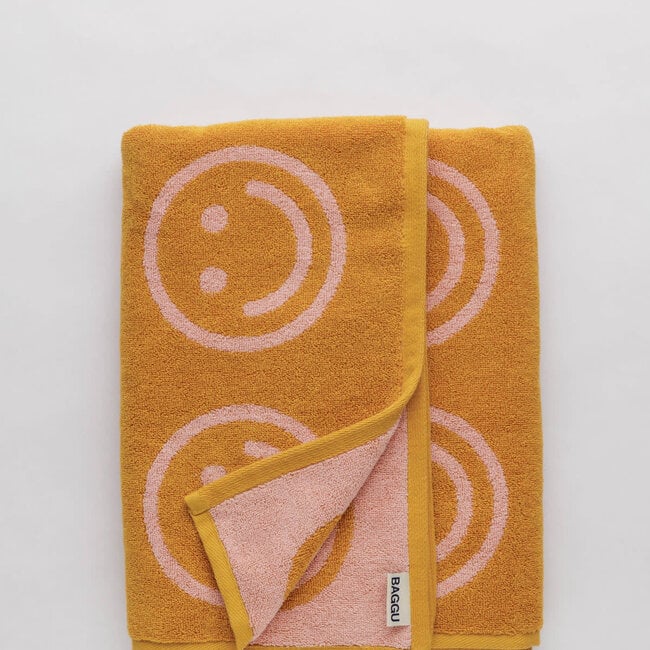 Baggu Bath Towel Marigold Peach Happy