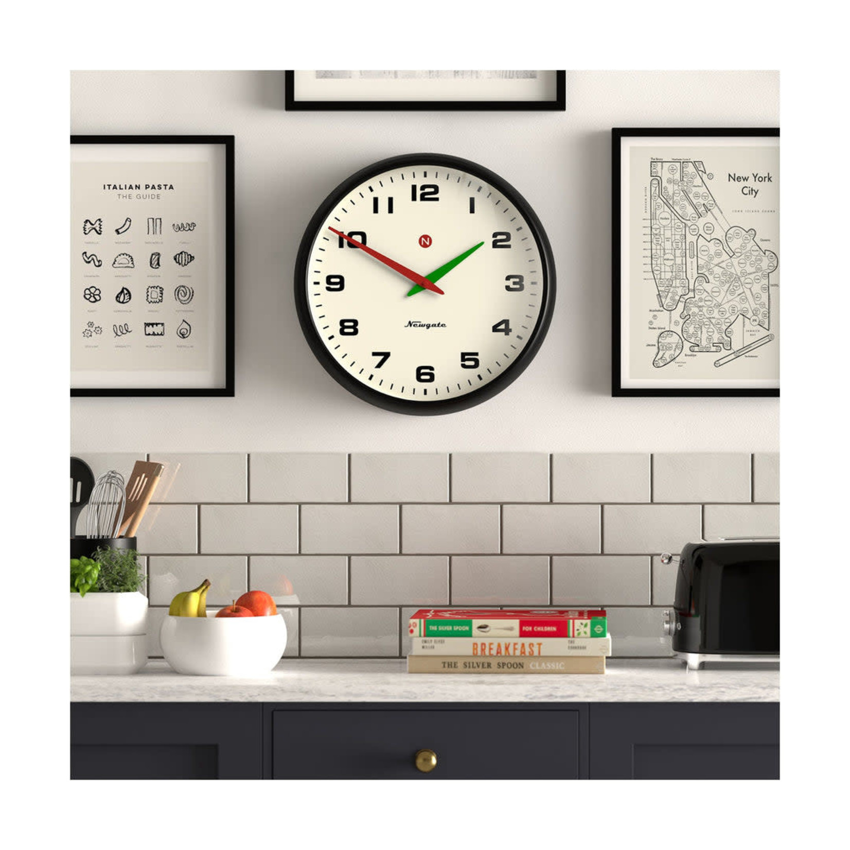 Newgate Wall Clock Brixton Black - Woods Grove