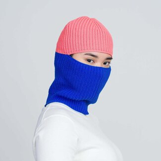 Verloop Verloop Ribbed Colorblock Balaclava Cobalt Melon