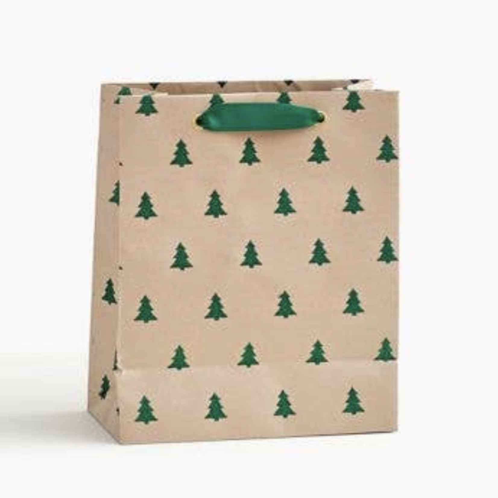 Paper Source Green Glitter Trees Gift Bag Medium