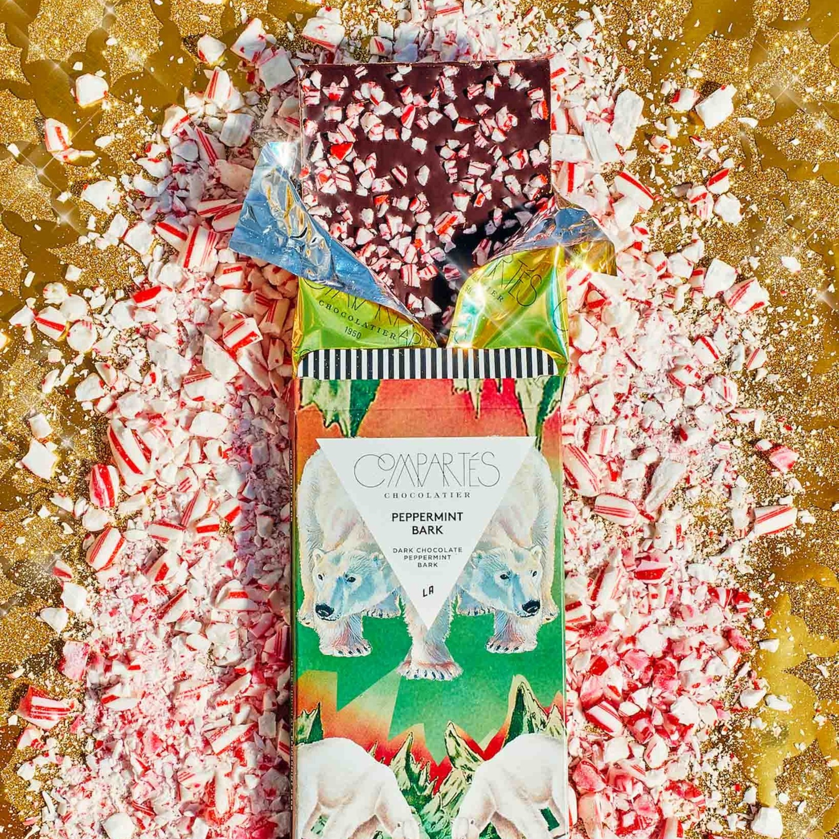 Compartes Chocolate Compartes Peppermint Bark Chocolate Bar
