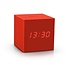 Gingko Gravity Cube Click Clock Red
