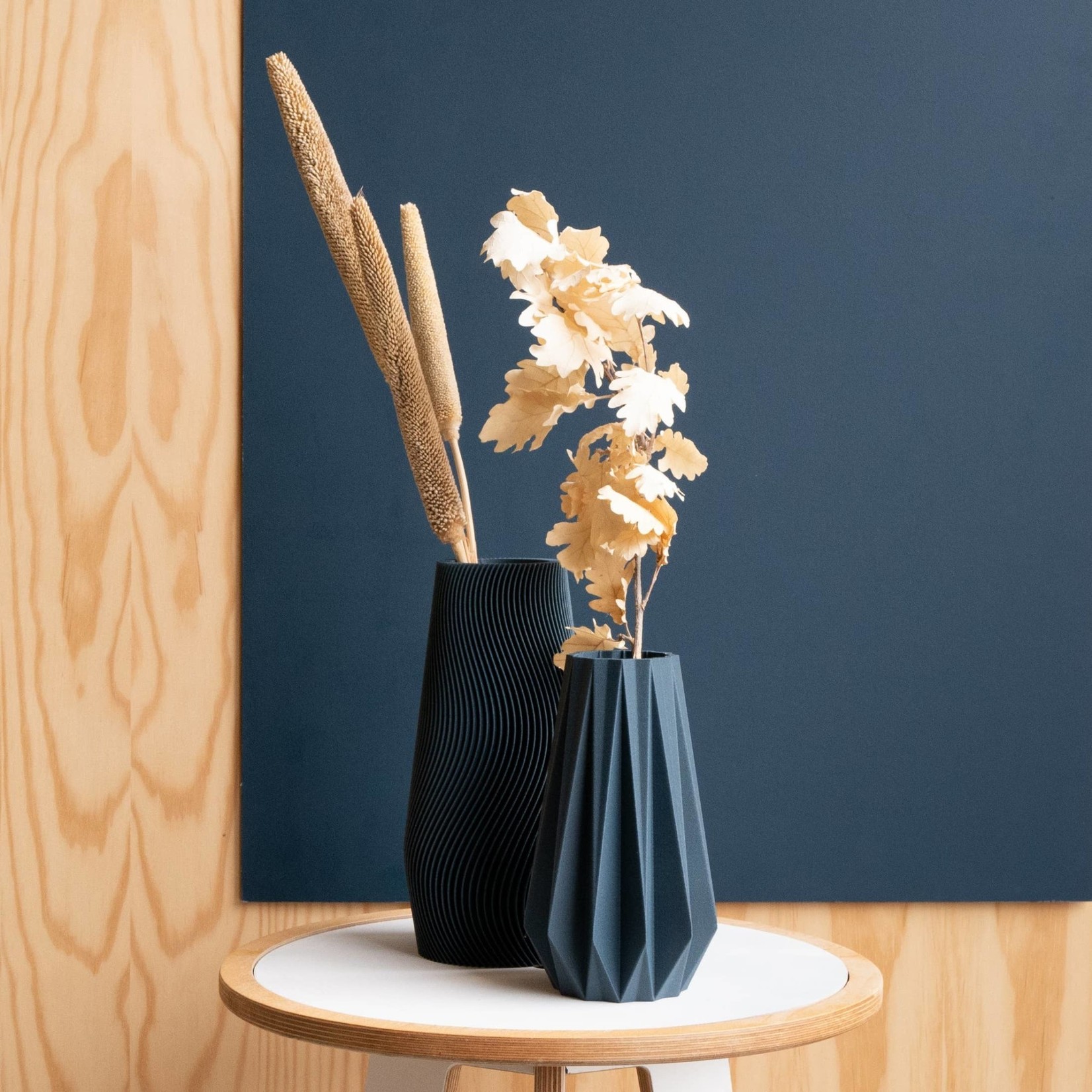 Minimum Design Minimum Design Origami Vase Indigo Blue Small 15cm