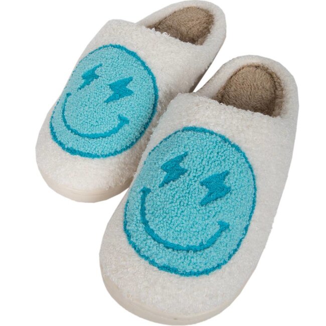 Katydid Turquoise & White Lightning Happy Slippers