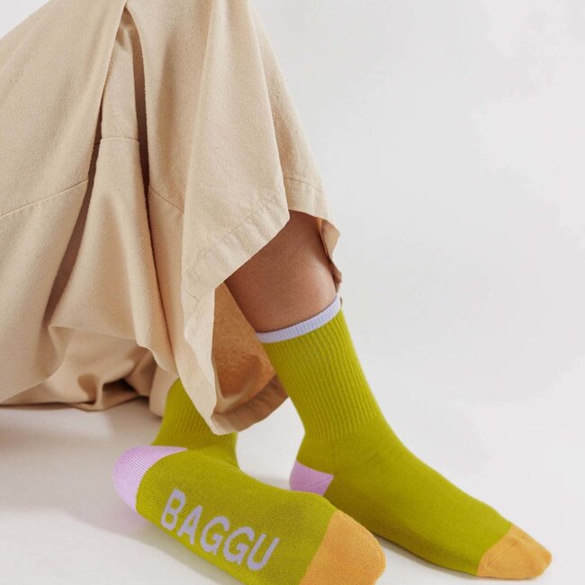 Baggu Ribbed Socks Citron Mix 6 - 9.5