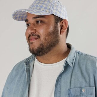 Baggu Baggu Baseball Cap Blue Pixel Gingham