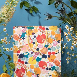 Red Cap Cards Fruits and Florals Gift Bag - Medium