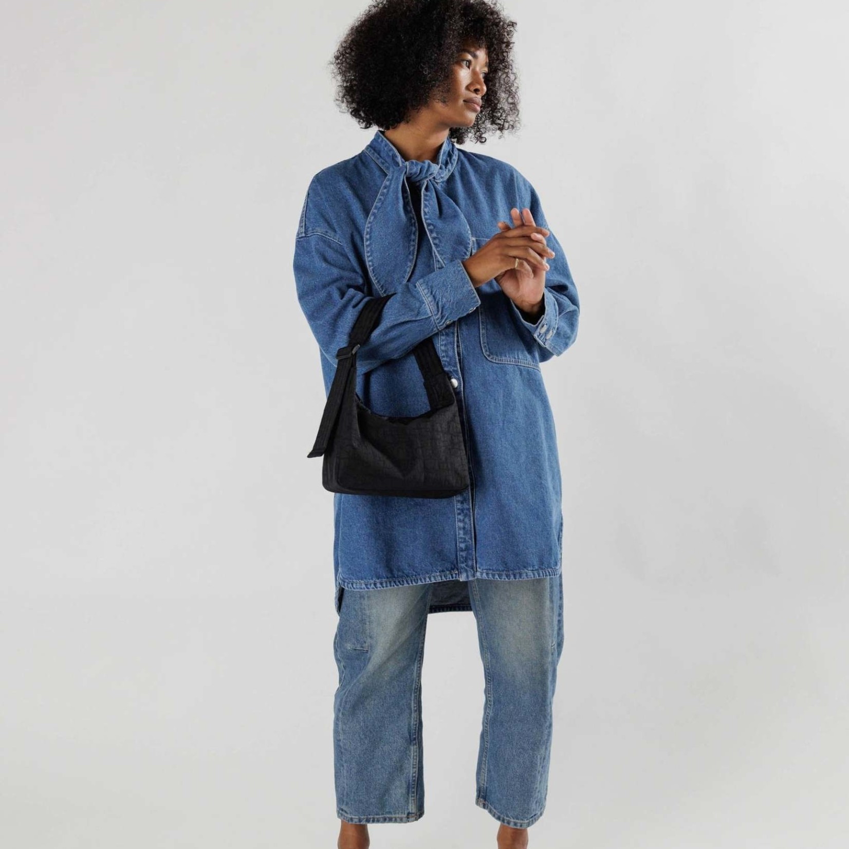 Baggu Mini Nylon Shoulder Bag Black Woods Grove