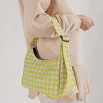 Baggu Baggu Mini Nylon Shoulder Bag Pink Pistachio Pixel Gingham