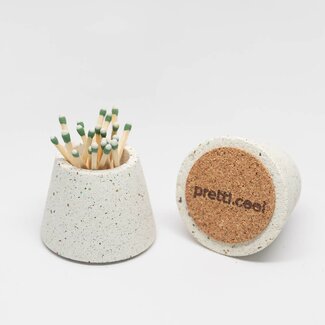 Pretti Cool Pretti Cool Matchstick Holders  White Terrazzo